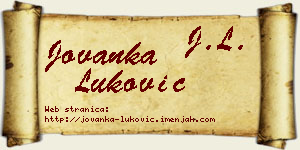 Jovanka Luković vizit kartica